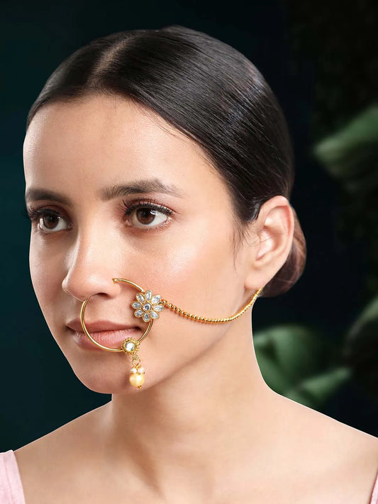 Kundan Studded Nathiya by Peora – Regal Ethnic Charm