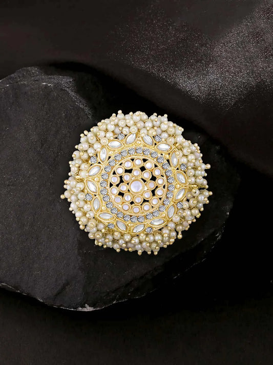 Kundan Pearl Juda Pin – Elegant Hair Accessory for Weddings | Peora