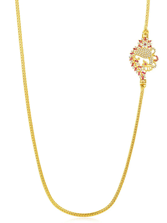 CZ Side Pendant Necklace | Elegant Jewellery Designs by Peora