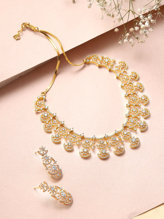 High End CZ Studded Necklace Set