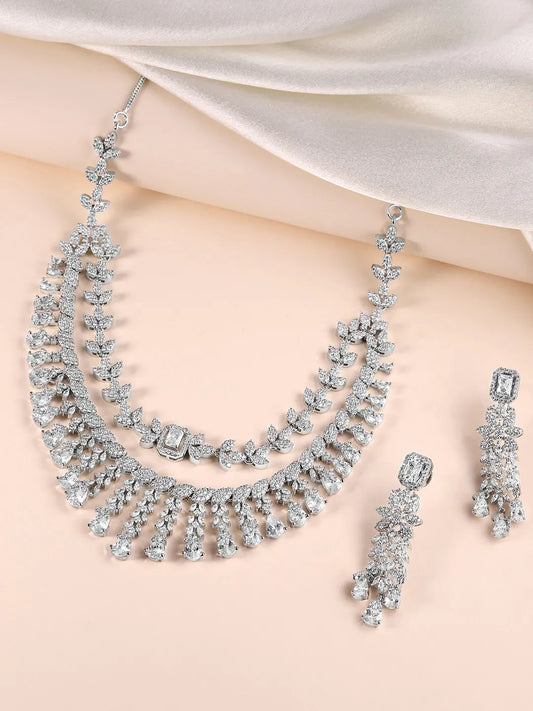 Sleek and Elegant CZ Necklace Set