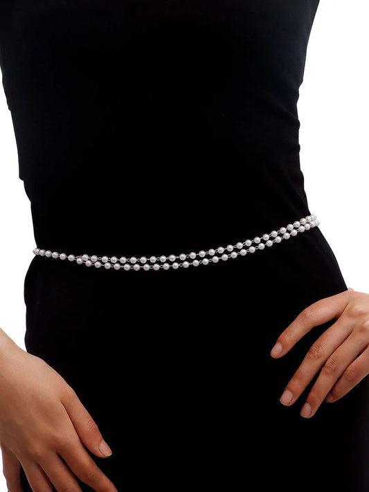 Elegant Pearl-Adorned Waist Chain