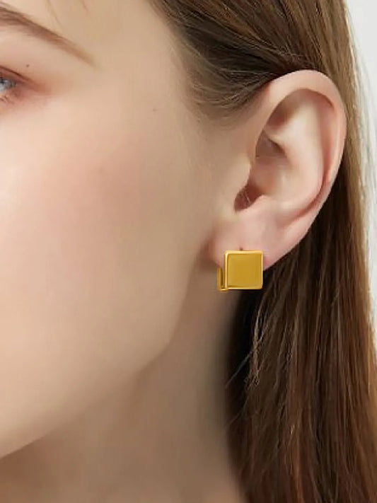 Bold Square Design Stud Earrings