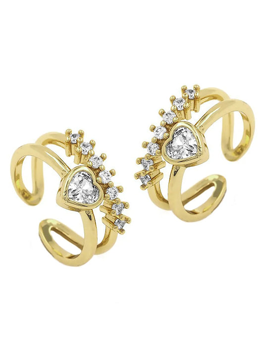 ove Spark CZ Double Band Toe Ring