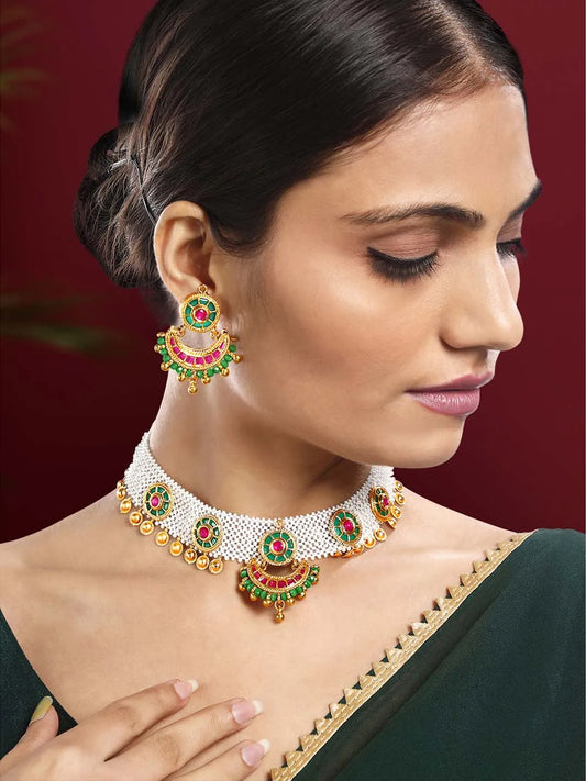 Pearls Choker Set by Peora | Timeless Pearl Fashion Jewellery