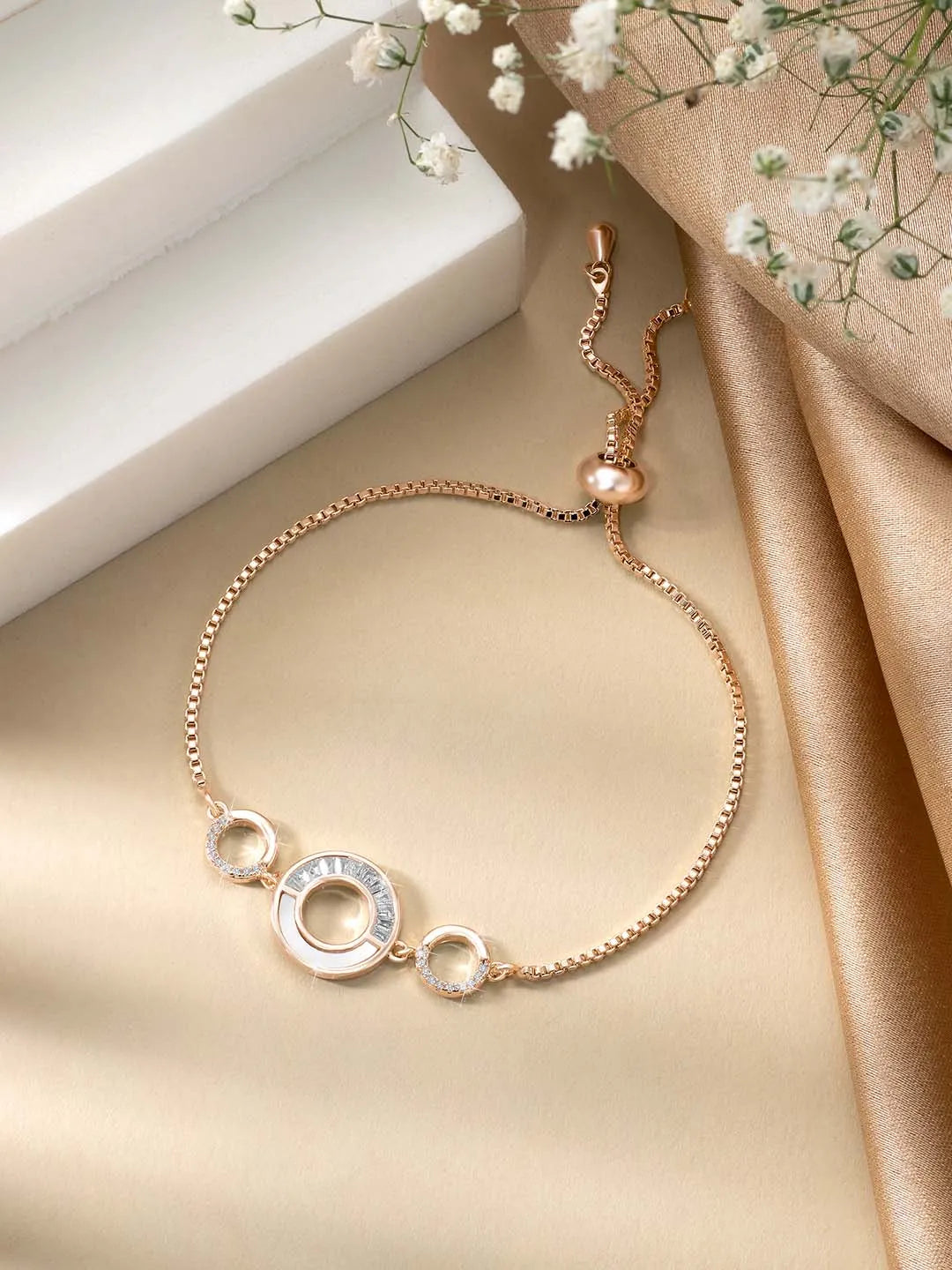 Circles Adjustable CZ Bracelet by Peora – Contemporary Fashion Jewellery

