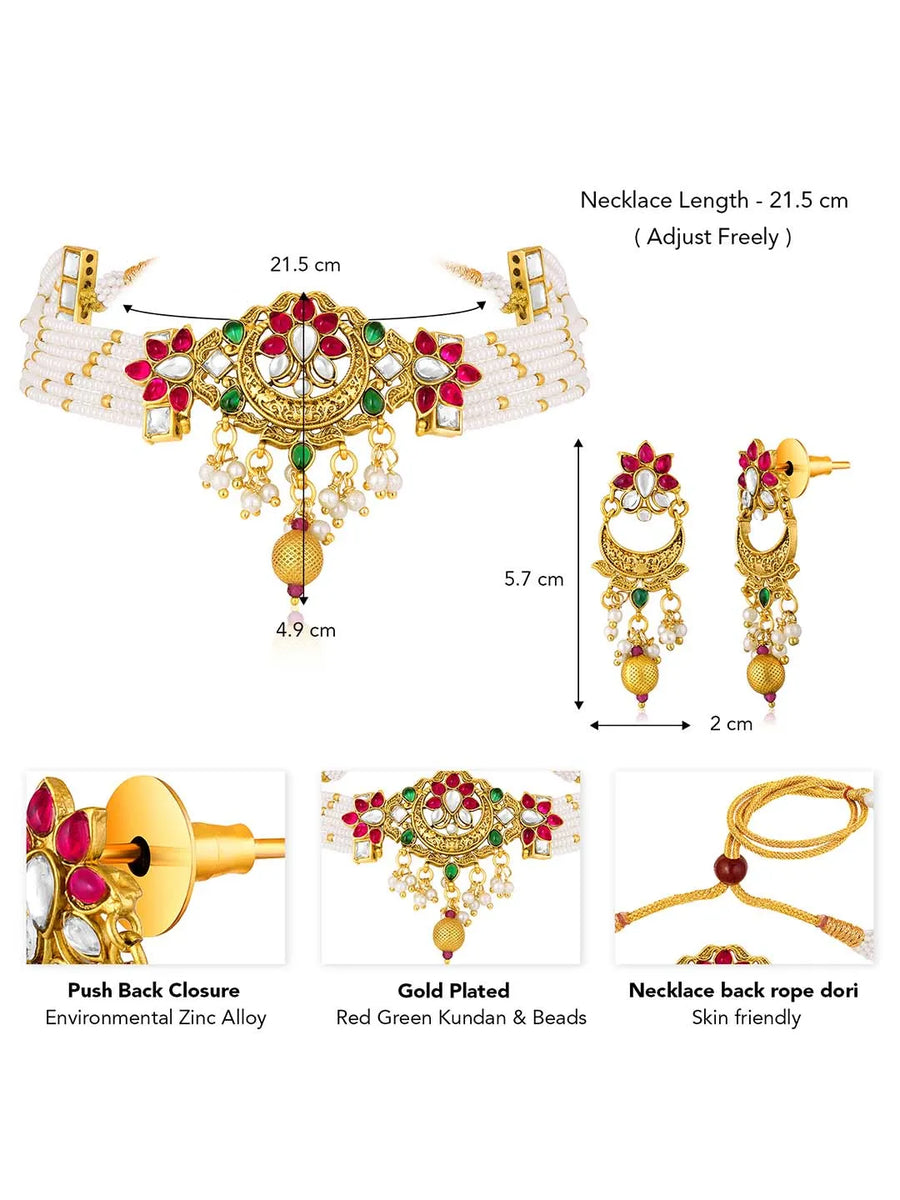 Colourful Choker Set by Peora | Vibrant Fashion Jewellery for Women

