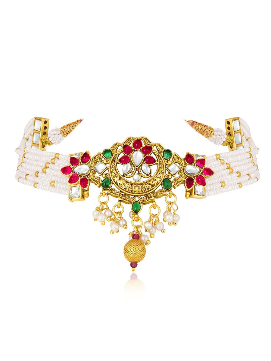 Colourful Choker Set by Peora | Vibrant Fashion Jewellery for Women

