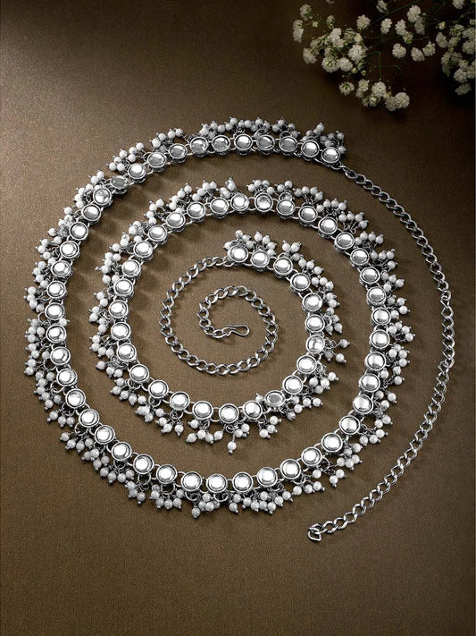 Stone & Beads Belly Chain by Peora | Stylish Waist Fashion Jewellery

