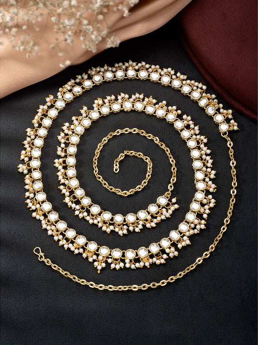 Stone & Beads Belly Chain by Peora | Stylish Waist Fashion Jewellery

