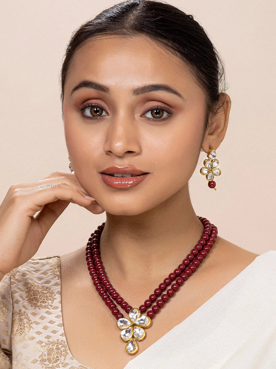 Beaded Necklace Set by Peora | Colourful Fashion Jewellery for Women

