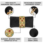 Black clutch bag named Stylish Classic Envelope Clutch, featuring faux emerald detailing and soft fabric texture | Peora
