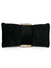 Black clutch bag named Clutch Bags Crafted for Elegance, featuring pearl detailing and soft fabric texture | Peora
