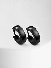 Black Hoop Huggies by Peora | Bold & Trendy Fashion Jewellery

