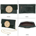 Velvet Midnight Aura Flap Clutch - Black