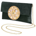 Velvet Midnight Aura Flap Clutch - Black