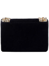 Black clutch bag named Classic Stone Embellished Clutch, featuring artificial beads detailing and soft 0 texture | Peora
