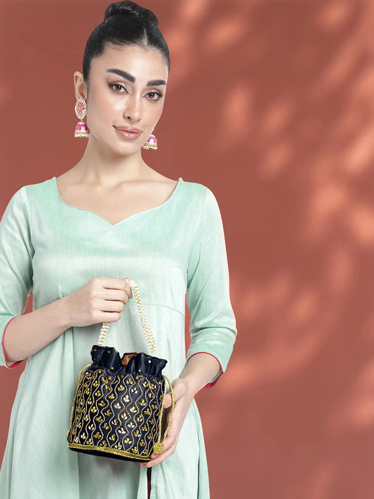 Chic Potli Bag for Fashion Brides - Blue