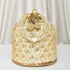 Chic Potli Bag for Fashion Brides - Cream