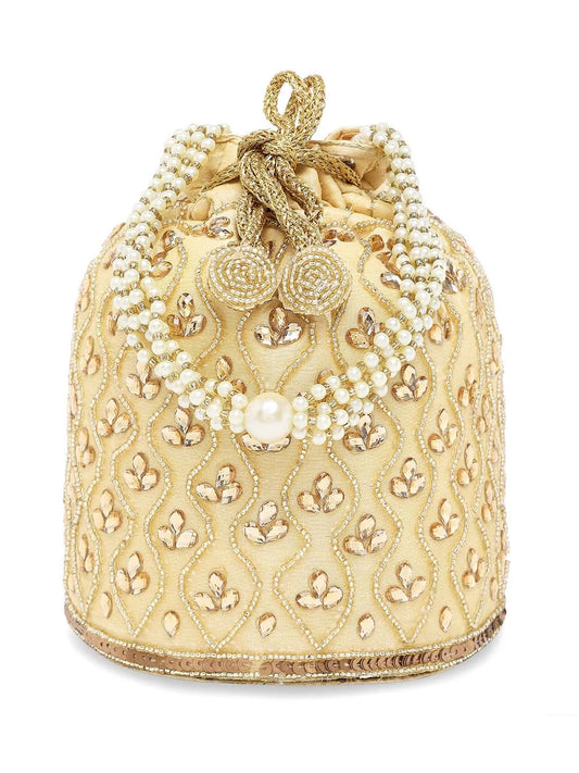 Chic Potli Bag for Fashion Brides - Gold