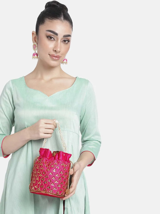 Chic Potli Bag for Fashion Brides - Red