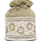 Bling Bliss Sequin-Infused Potli Bag - Brown
