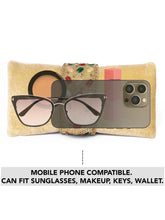 Brown clutch bag named Stylish Classic Envelope Clutch, featuring faux emerald detailing and soft fabric texture | Peora
