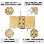 Brown clutch bag named Stylish Classic Envelope Clutch, featuring faux emerald detailing and soft fabric texture | Peora
