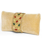 Black clutch bag named Stylish Classic Envelope Clutch, featuring faux emerald detailing and soft fabric texture | Peora
