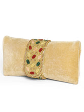 Black clutch bag named Stylish Classic Envelope Clutch, featuring faux emerald detailing and soft fabric texture | Peora
