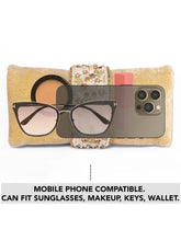 Brown clutch bag named Clutch Bags Crafted for Elegance, featuring pearl detailing and soft fabric texture | Peora
