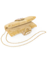 Brown clutch bag named Clutch Bags Crafted for Elegance, featuring pearl detailing and soft fabric texture | Peora
