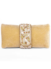 Brown clutch bag named Clutch Bags Crafted for Elegance, featuring pearl detailing and soft fabric texture | Peora
