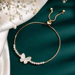 Adjustable Butterfly Glow Gold Bracelet
