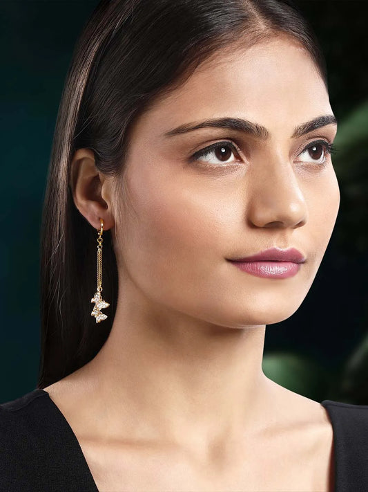 Glistening Butterfly CZ Drops Earrings