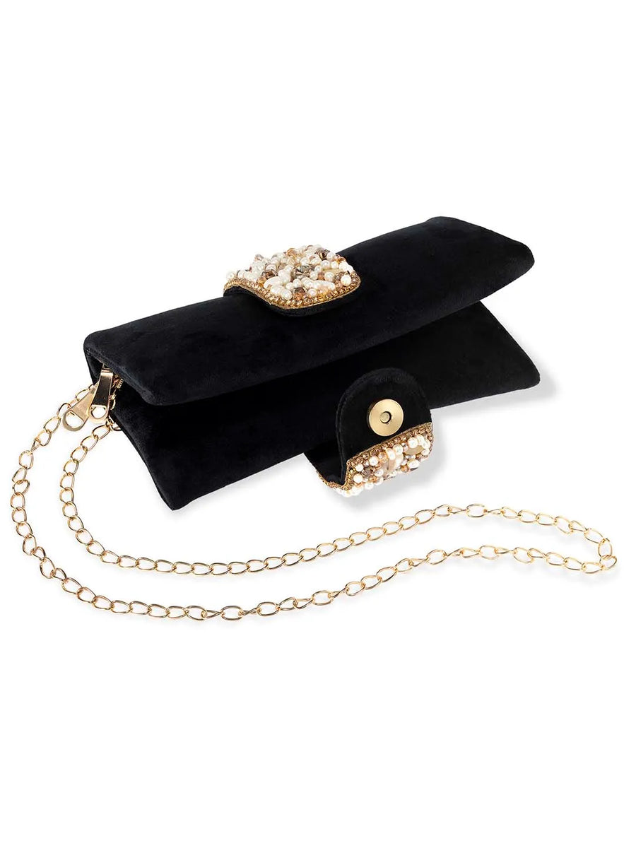 Fashionable Clutch Couture Purse - Black