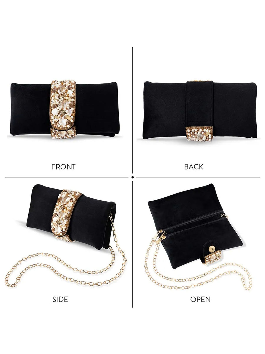 Fashionable Clutch Couture Purse - Black