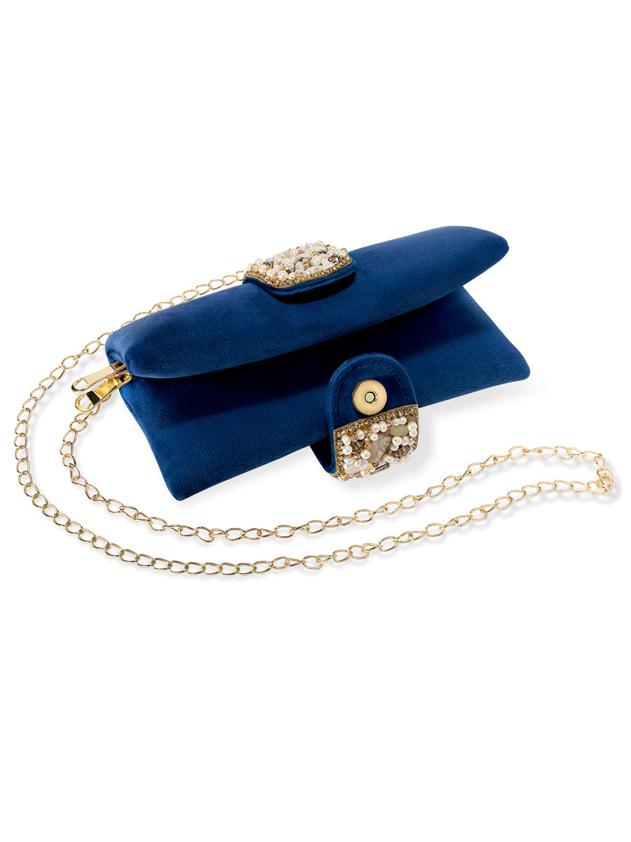 Fashionable Clutch Couture Purse - Blue