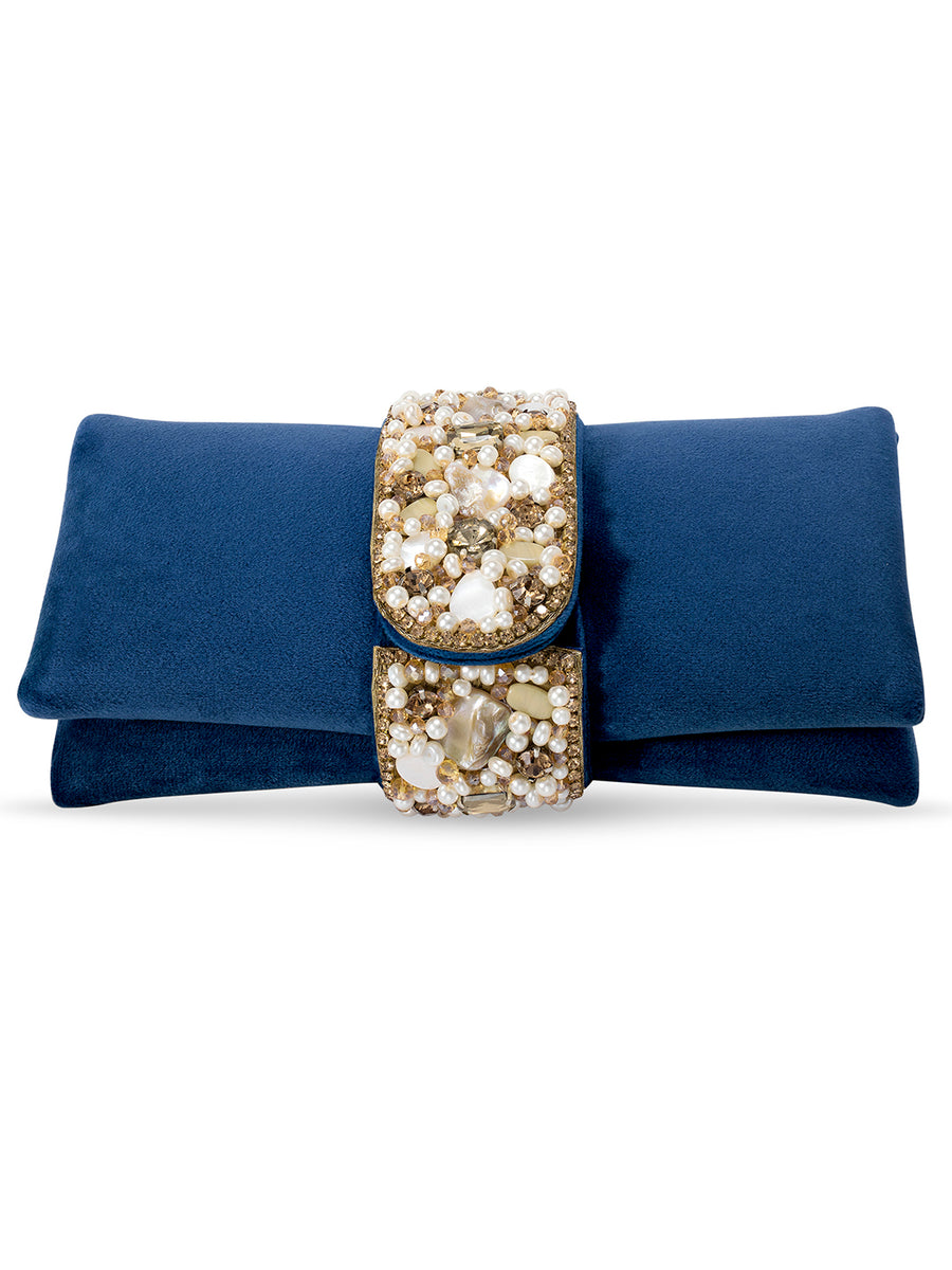 Fashionable Clutch Couture Purse - Blue