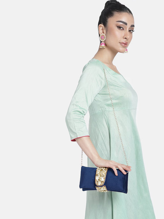 Fashionable Clutch Couture Purse - Blue