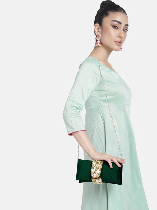 Fashionable Clutch Couture Purse - Green