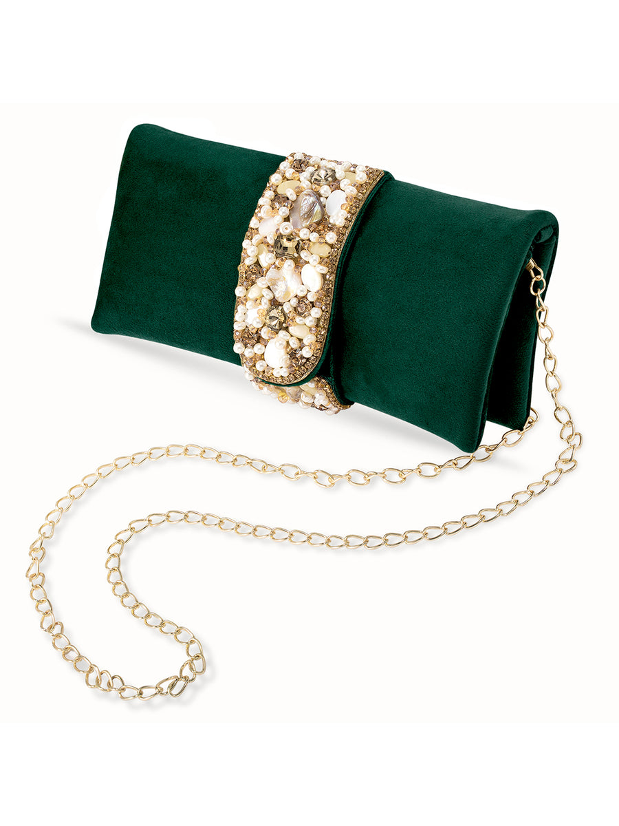Fashionable Clutch Couture Purse - Green