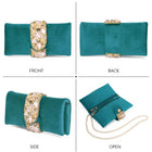Fashionable Clutch Couture Purse - Teal Green