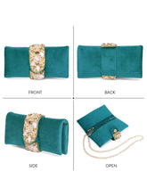 Fashionable Clutch Couture Purse - Teal Green
