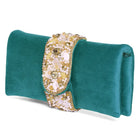 Fashionable Clutch Couture Purse - Teal Green