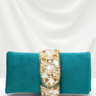 Fashionable Clutch Couture Purse - Teal Green
