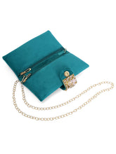 Fashionable Clutch Couture Purse - Teal Green