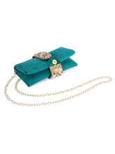 Fashionable Clutch Couture Purse - Teal Green