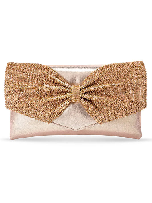 Eternal Glam Bead Bow Statement Purse - Copper