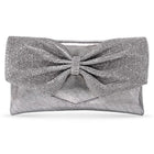 Eternal Glam Bead Bow Statement Purse - Grey